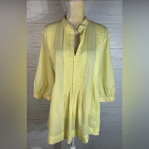 Soft Surroundings Yellow sheer tunic Top size L